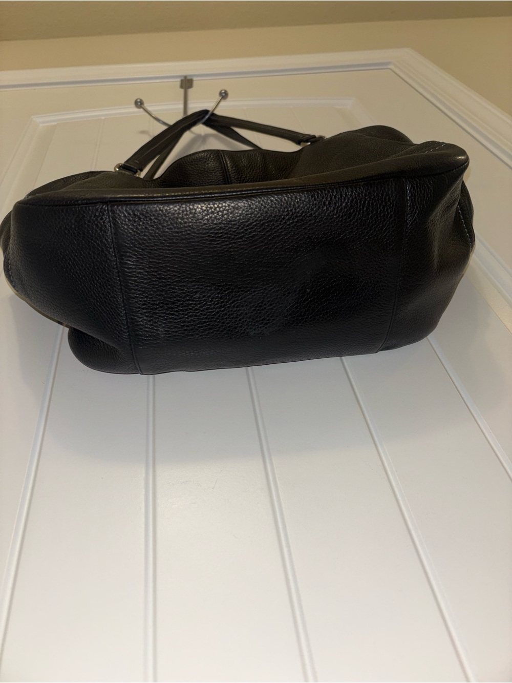 Coach Black Leather Carrie Tote Purse Bag With Pockets - Picture 4 of 16